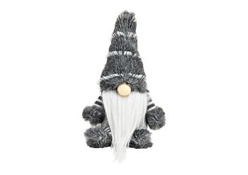 Gnome en textile gris, blanc (L/H/P) 10x20x8cm