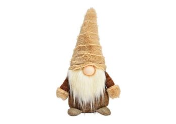 Gnome en textile marron (L/H/P) 15x30x11cm