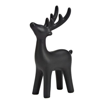 Ciervo de cerámica negra (An/Al/Pr) 10x17x5cm