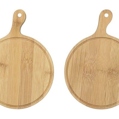 Juego de 2 tablas para servir de bambú natural (An/Al/Pr) 19x1x14cm