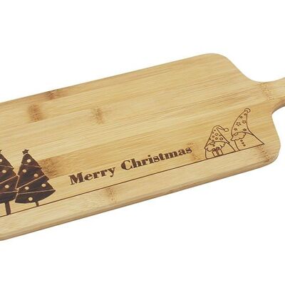 Tabla de servir, Feliz Navidad hecha de bambú natural (An/Al/Pr) 36x1x14cm