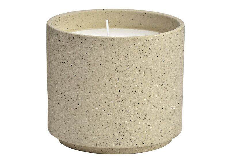 Lanterna con cera in ceramica grigio chiaro (L/A/P) 11x10x11cm