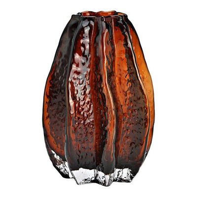 Vase en verre marron (L/H/P) 14x20x14cm