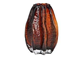 Vase en verre marron (L/H/P) 14x20x14cm