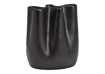 Vase en porcelaine noire (L/H/P) 15x18x10cm