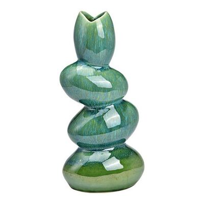 Jarrón de porcelana verde (An/Al/Pr) 13x28x9cm