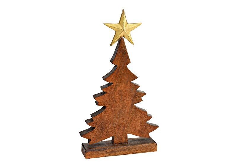 Supporto per albero di Natale in legno di mango marrone (L/A/P) 23x43x6 cm