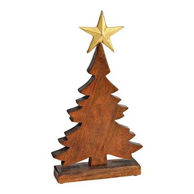 Support pour sapin de Noël en bois de manguier marron (L/H/P) 23x43x6cm