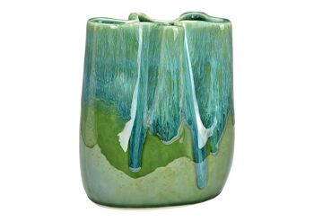 Vase en porcelaine vert (L/H/P) 15x18x10cm