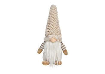 Gnome en textile beige (L/H/P) 12x25x8cm