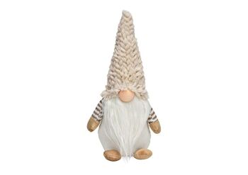 Gnome en textile beige (L/H/P) 16x32x11cm