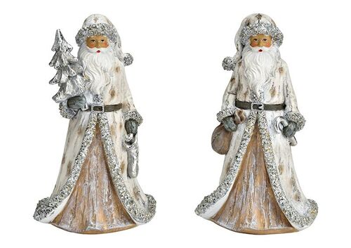 Nikolaus aus Poly silber 2-fach, (B/H/T) 10x16x4cm