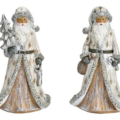 Nikolaus aus Poly silber 2-fach, (B/H/T) 10x16x4cm