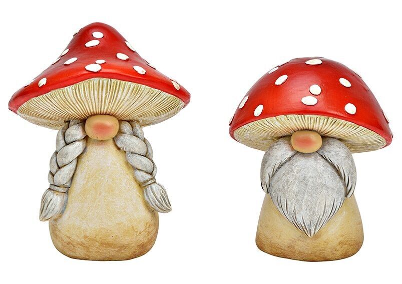 Fliegenpilz aus Poly rot 2-fach, (B/H/T) 9x12x9cm