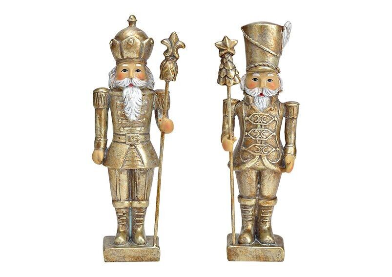 Nussknacker aus Poly gold 2-fach, (B/H/T) 6x16x5cm