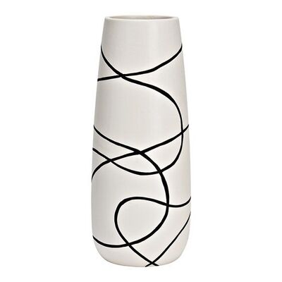 Vaso in ceramica bianco, nero (L/A/P) 10x25x10 cm