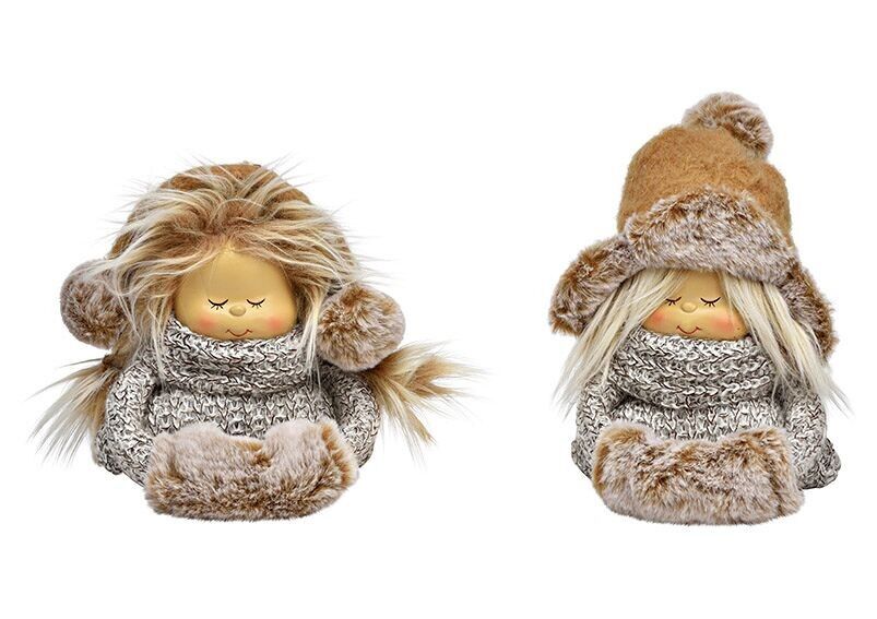 Figura decorativa invernale in effetto maglia, 2 volte, (L/A/P) 20x20x8 cm