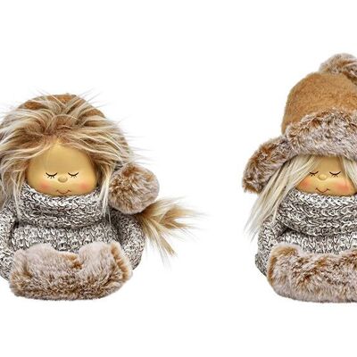 Winterdeko Figur im Stricklook, 2-fach, (B/H/T) 20x20x8 cm