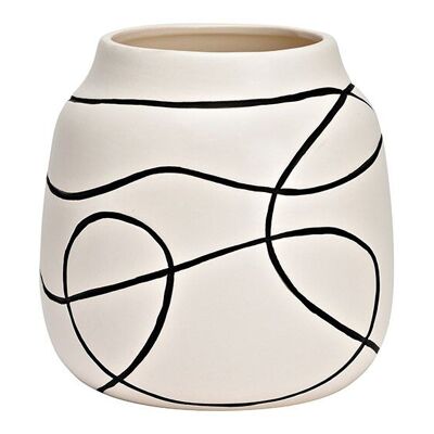 Vaso in ceramica bianco, nero (L/A/P) 16x15x16 cm