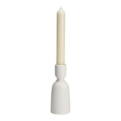 Kerzenhalter aus Porzellan weiß (B/H/T) 5x13x5cm