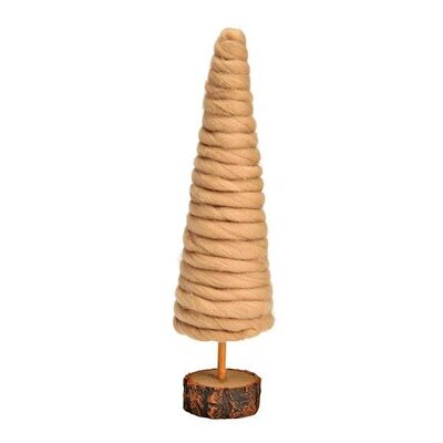 Soporte para árbol de Navidad de plástico, lana beige (An/Al/Pr) 9x35x9cm