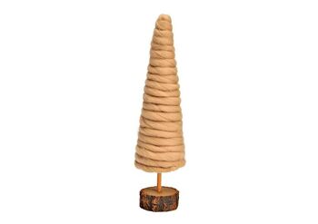 Support pour sapin de Noël en plastique, laine beige (L/H/P) 9x35x9cm