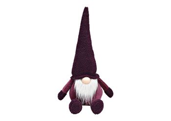 Gnome en textile violet (L/H/P) 27x46x17cm