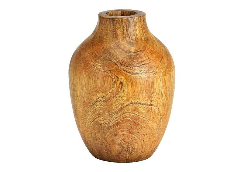 Vase aus Mangoholz braun (B/H/T) 10x15x10cm
