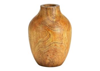 Vase en bois de manguier marron (L/H/P) 10x15x10cm