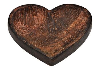 Bol cœur décoratif en bois de manguier, marron (L/H/P) 20x4x19cm