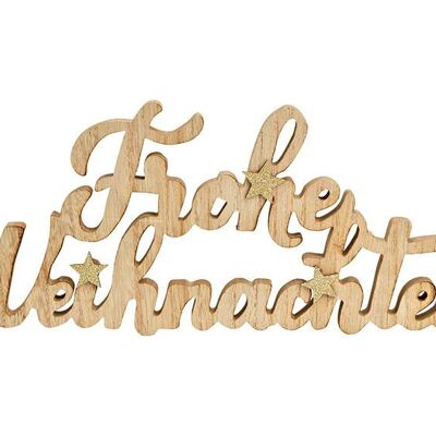 Stand lettering, Merry Christmas, made of natural wood (W/H/D) 40x15x2cm