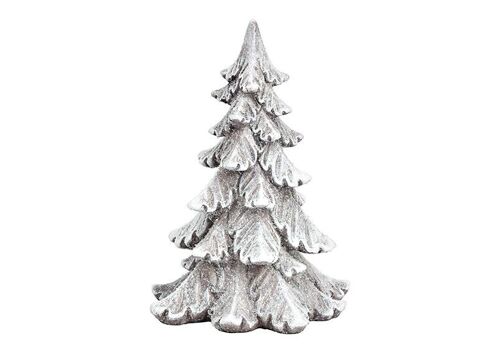 Tannenbaum mit Glitter aus Poly weiß (B/H/T) 14x20x13cm