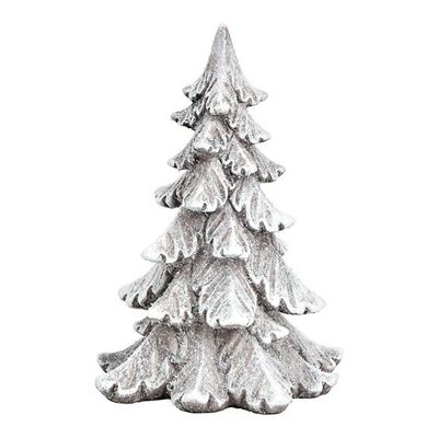 Albero di Natale con glitter in poliestere bianco (L/A/P) 14x20x13 cm