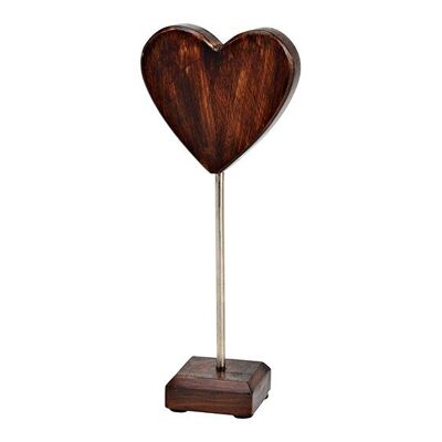 Supporto a cuore in legno di mango marrone (L/A/P) 11x27x6 cm