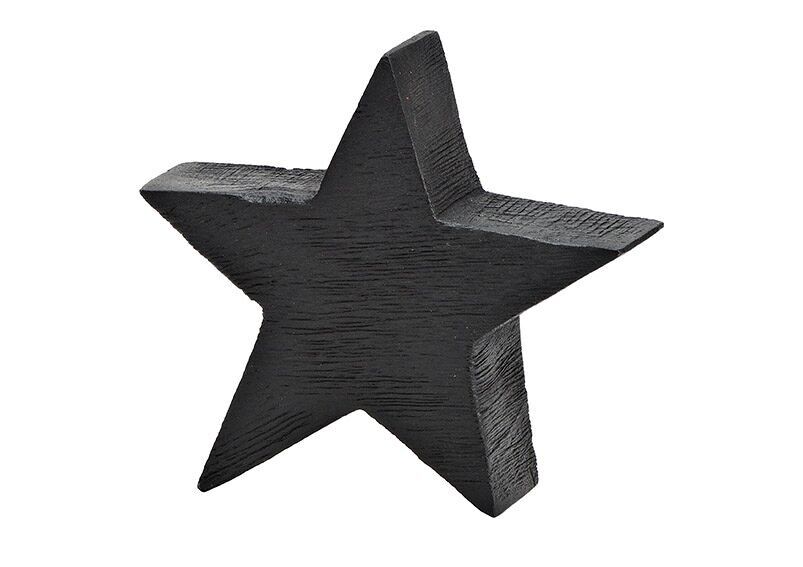 Star made of mango wood black (W/H/D) 19x19x4cm