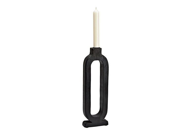Candle holder made of mango wood black (W/H/D) 10x30x4cm
