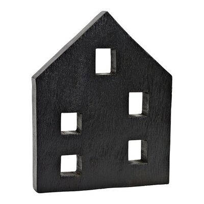 Haus aus Mangoholz schwarz (B/H/T) 20x25x3cm