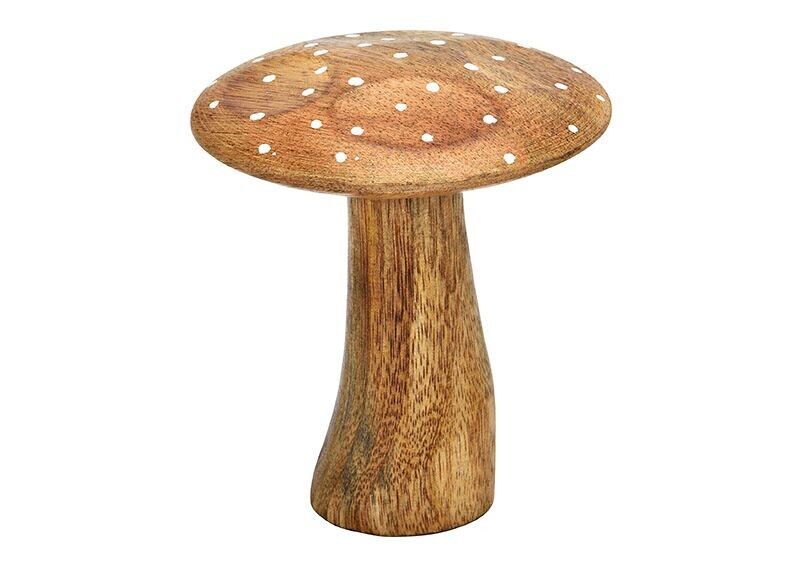 Fungo in legno di mango naturale (L/A/P) 9x10x9 cm