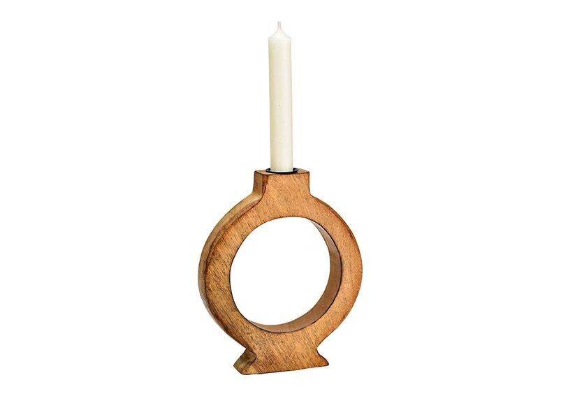 Candle holder made of natural mango wood (W/H/D) 16x21x4cm