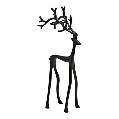 Cervo decorativo in metallo, nero, (L/A/P) 7x8x7 cm