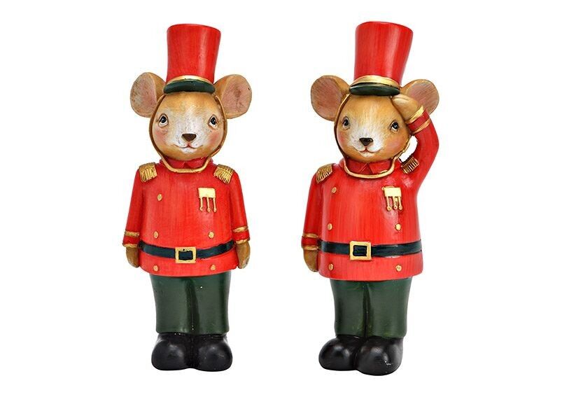 Topo in poliestere rosso 2 volte, (L/A/P) 6x17x5 cm