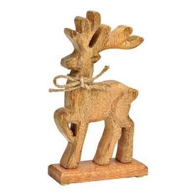 Aufsteller Hirsch aus Mangoholz natur (B/H/T) 12x22x5cm