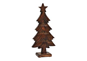Support pour sapin de Noël en bois de manguier marron (L/H/P) 15x32x6cm