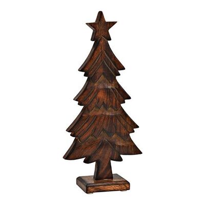Support pour sapin de Noël en bois de manguier marron (L/H/P) 15x32x6cm
