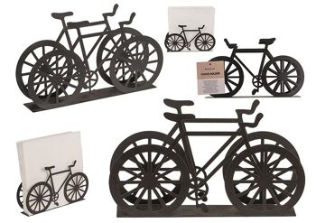 Porte-serviettes vélo en métal noir (L/H/P) 19x9x3cm
