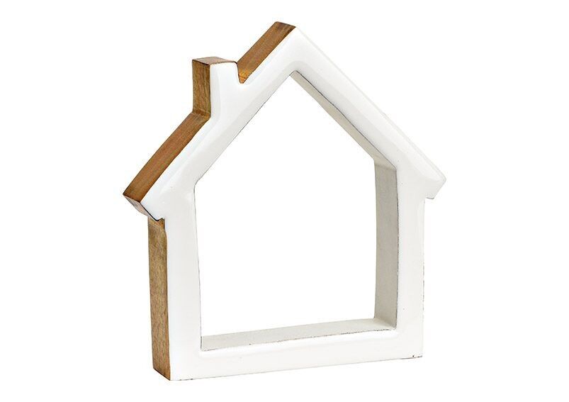 Supporto per casetta in legno di mango bianco (L/A/P) 14x15x2 cm