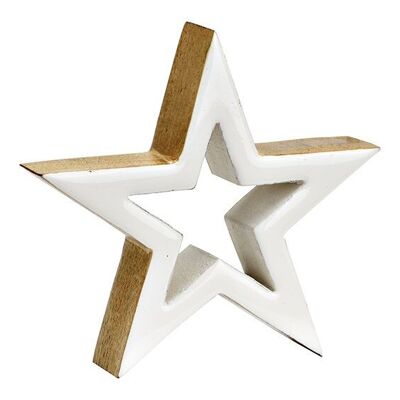 Supporto a stella in legno di mango bianco (L/A/P) 15x15x3 cm