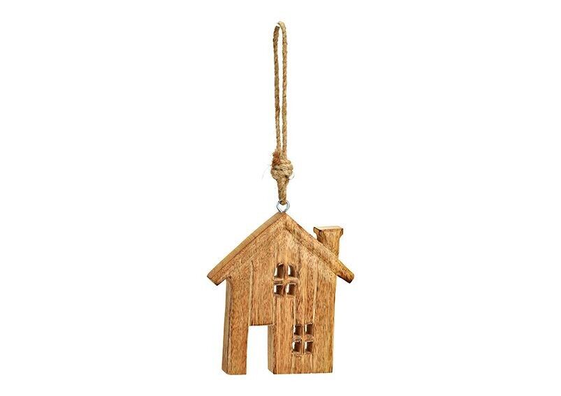 Casa appendiabiti in legno di mango naturale (L/A/P) 11x12x1 cm