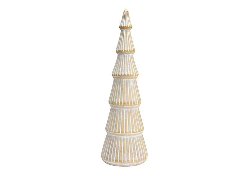 Albero di Natale in legno naturale (L/A/P) 14x47x14 cm