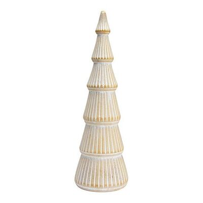 Albero di Natale in legno naturale (L/A/P) 14x47x14 cm